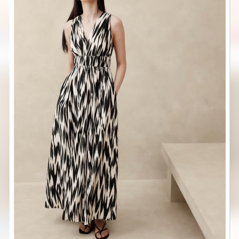 NEW Banana Republic Silk Maxi Dress XL 16 18